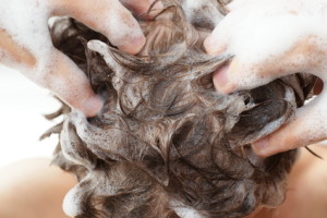 washing hair female hair loss